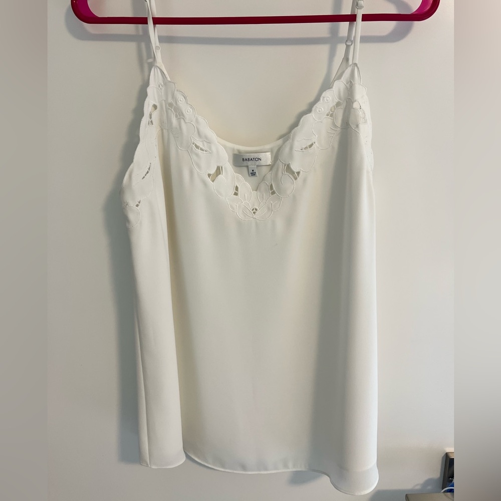 Babaton White Camisole with Lace Detail